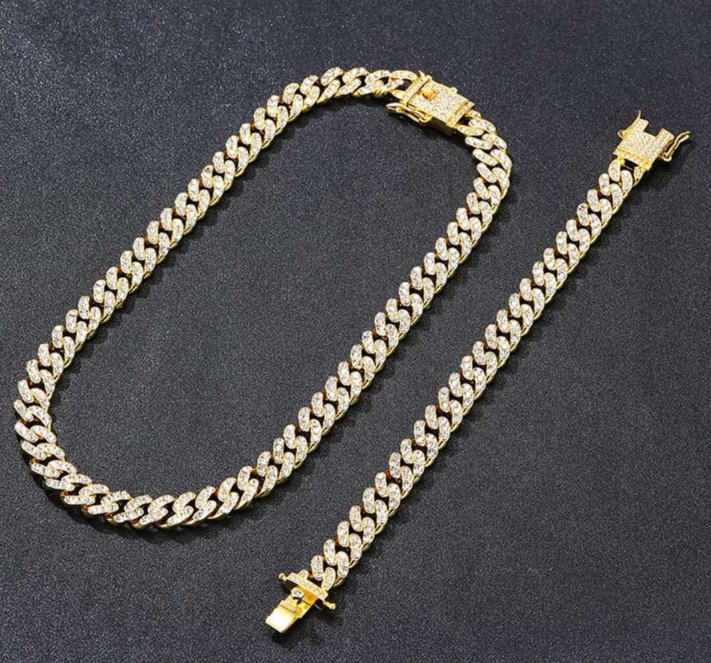 Hip Hop Jewelry Iced Out Rhinestone Coffee Bean Chain Necklace Full Diamond Pig Nose Necklaces Gold Filled Jewelry